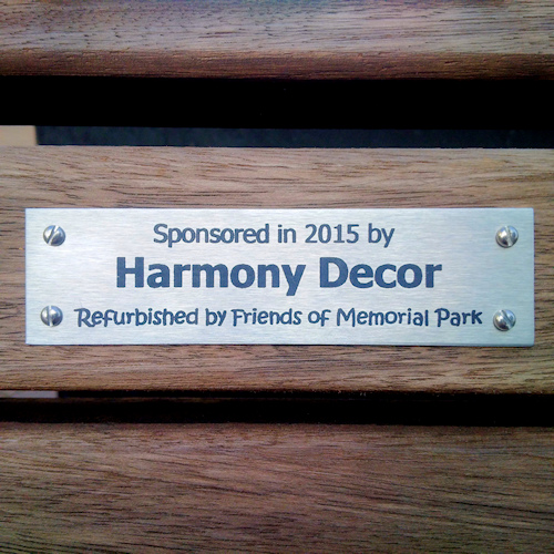 Harmony Decor sponsored bench