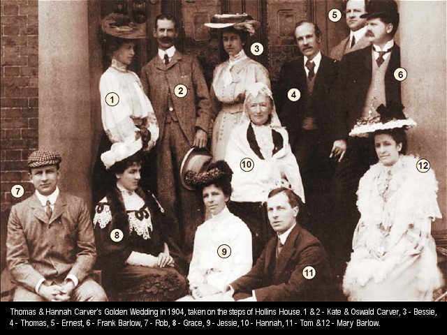 Carver family in front of Hollins House