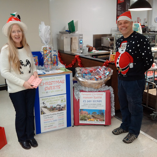 Raising funds in Asda Marple