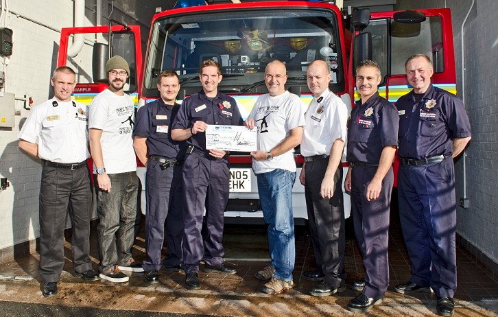 Lewis Abbott & Mark Whittaker with Marple Firefighters