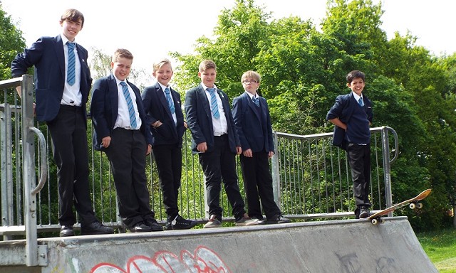 Marple Hall School students at the Skatepark