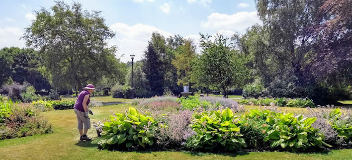 Flowerbeds in Marple Memorial Park
